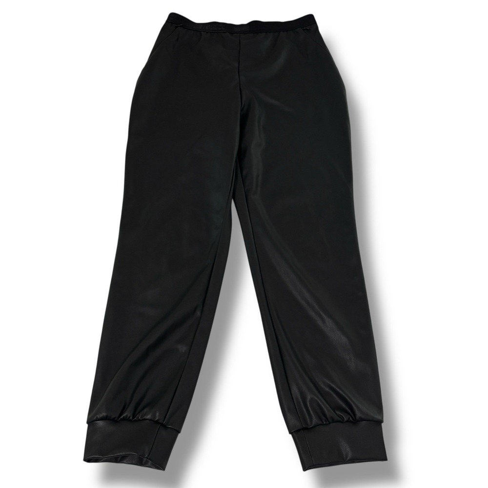 Wolford Women's Black Faux Leather Tapered Pants Black Size Small 27 x 26